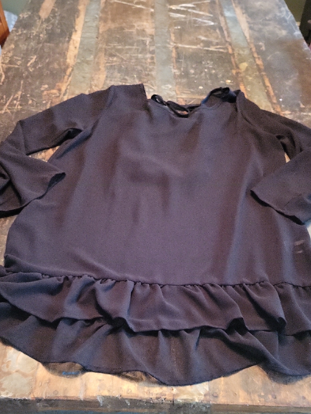 Women’s Black Swim Coverup with Ruffle Hem